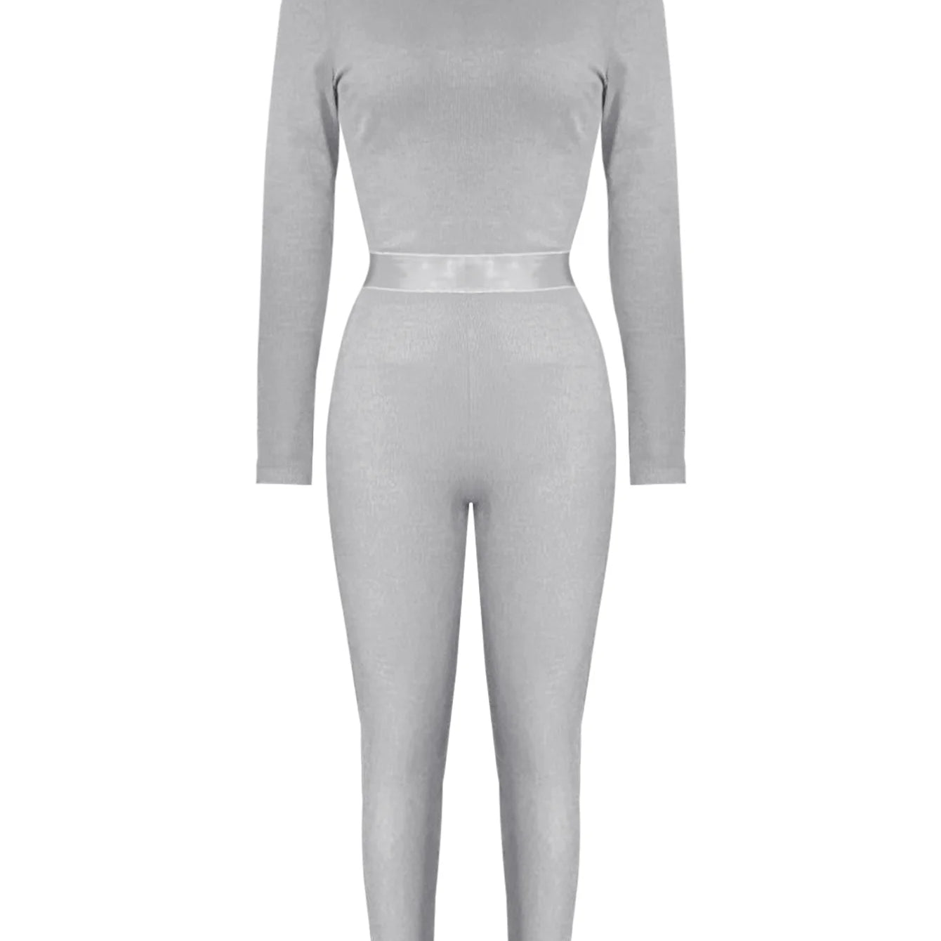 LW Plus Size casual Two pieces sets solid long sleeve Round Neck Top + Skinny Pants Set Autumn sport women's clothing pants sets