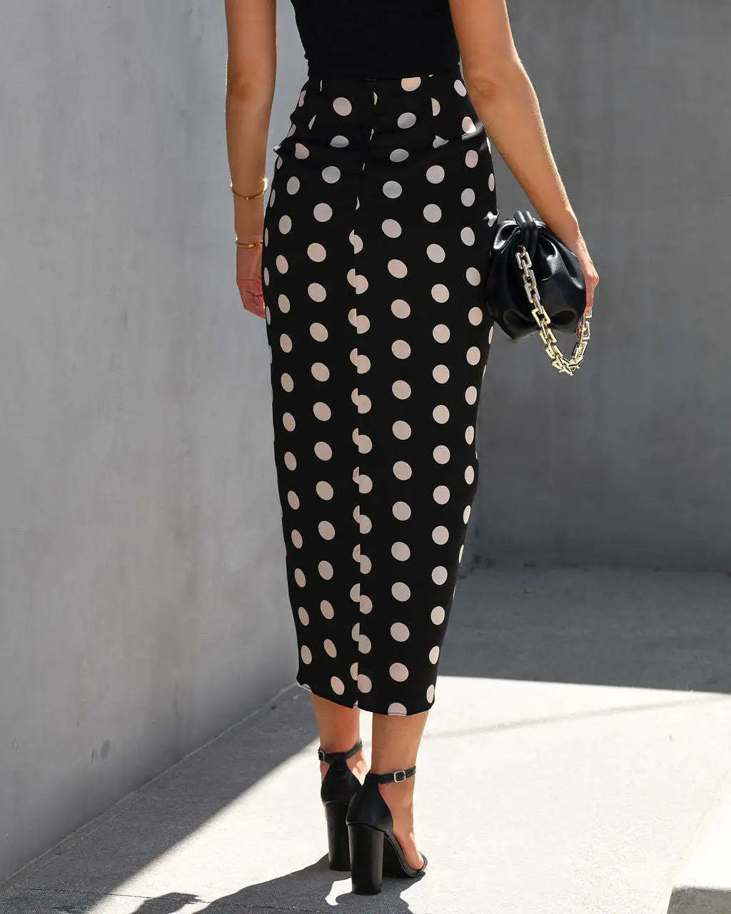 Spring Summer New Women Front Pleated Skirt Polka Dot Drawstring Mid Length Skirts Ladies Street Trendy Casual Chic Skirt