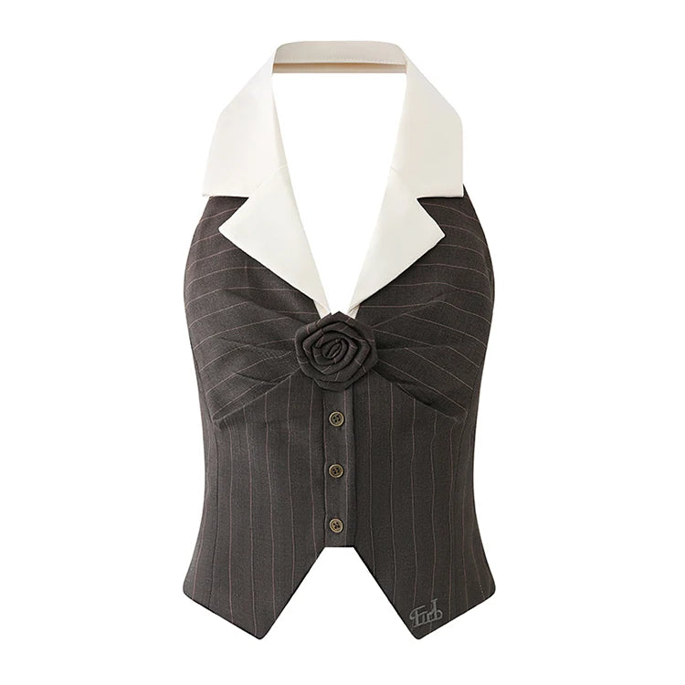 Fall Women Birthday Preppy Style Gyaru Rave Outfits 3 Piece Set Cropped Blazer + Design Vest + High Waist Mini Pleated Skirts