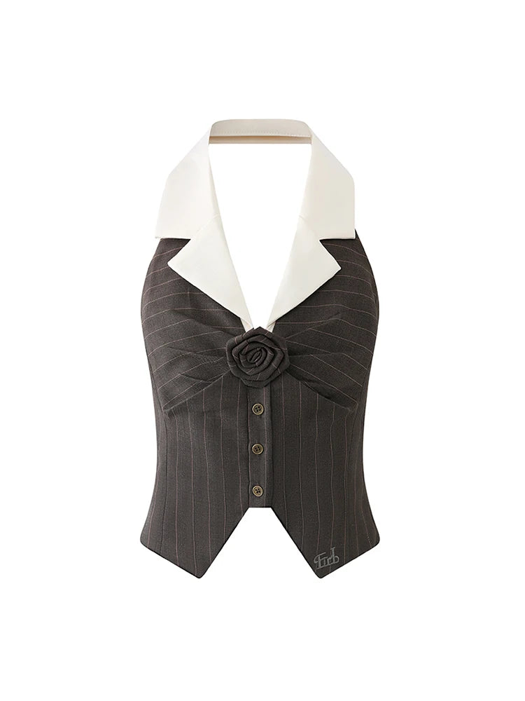 Fall Women Birthday Preppy Style Gyaru Rave Outfits 3 Piece Set Cropped Blazer + Design Vest + High Waist Mini Pleated Skirts