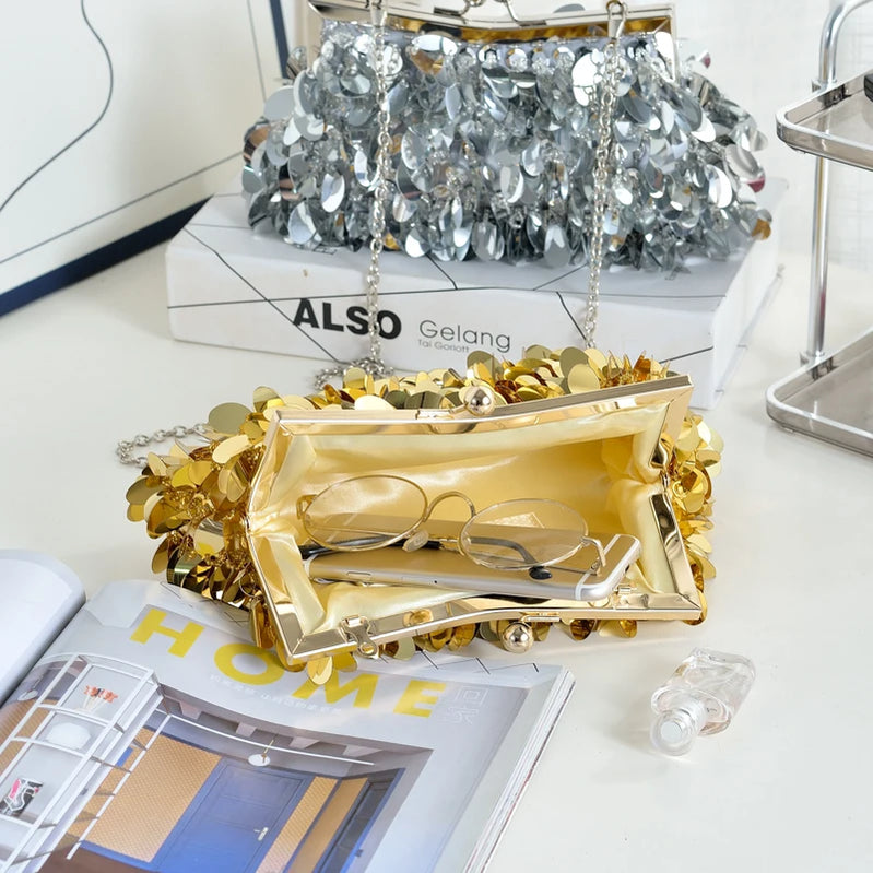 Selighting Sparkly Rhinestone Clutch Purse for Women Formal Beaded Crystal Evening Bag Wedding Prom Cocktail Party Handbag