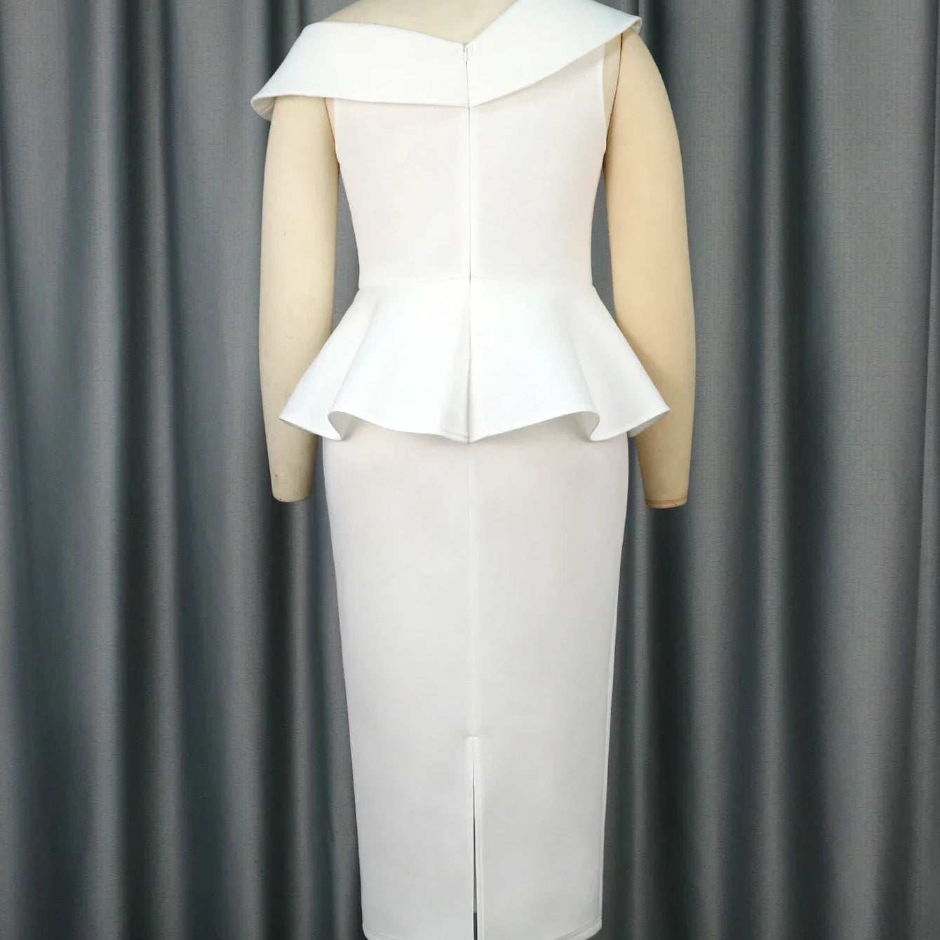 Plus Size White Dress Party Women's One Shoulder Short Sleeve Slim Fit Midi Dresses Elegant Birthday Club Evening Gowns