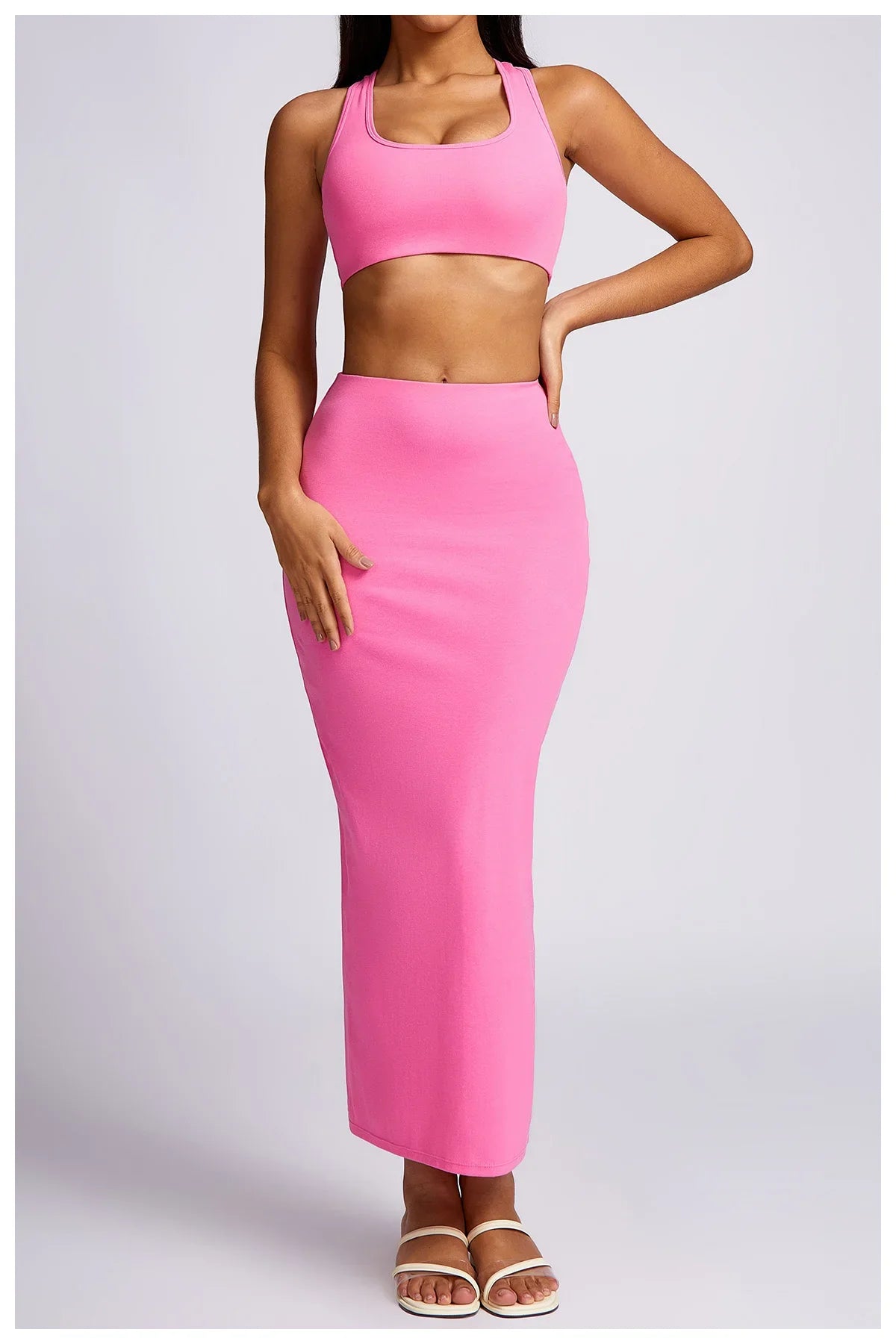 New Yoga Set Workout Clothes Fitness High Quality Suits Sports Bra High Waist Leggings 2 Piece Women High Stretch Gym Outfit rose pink-2