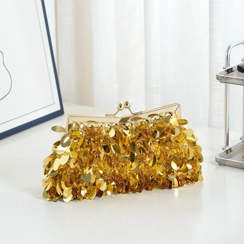 Selighting Sparkly Rhinestone Clutch Purse for Women Formal Beaded Crystal Evening Bag Wedding Prom Cocktail Party Handbag Gold CN