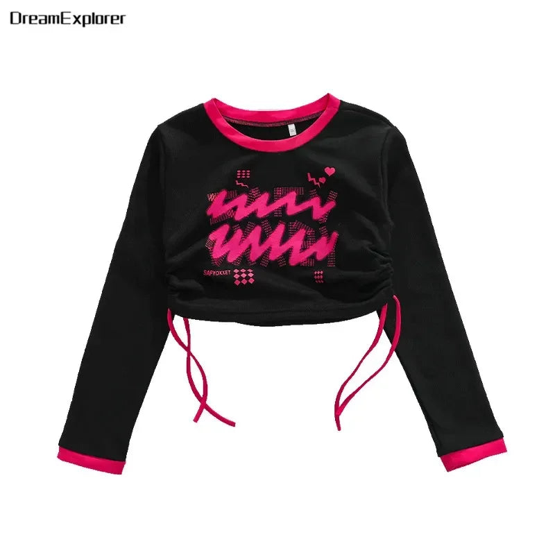 Girls Hip Hop Crop Top Street Dance Skirts Boys Cool Sweatshirt Pink Cargo Pants Child Streetwear Kids Jazz Costumes Clothes Set Crop Top