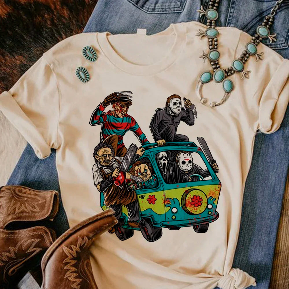 t-shirt Satan Halloween Horror Ghost tshirt women manga streetwear tshirt female harajuku streetwear y2k clothes