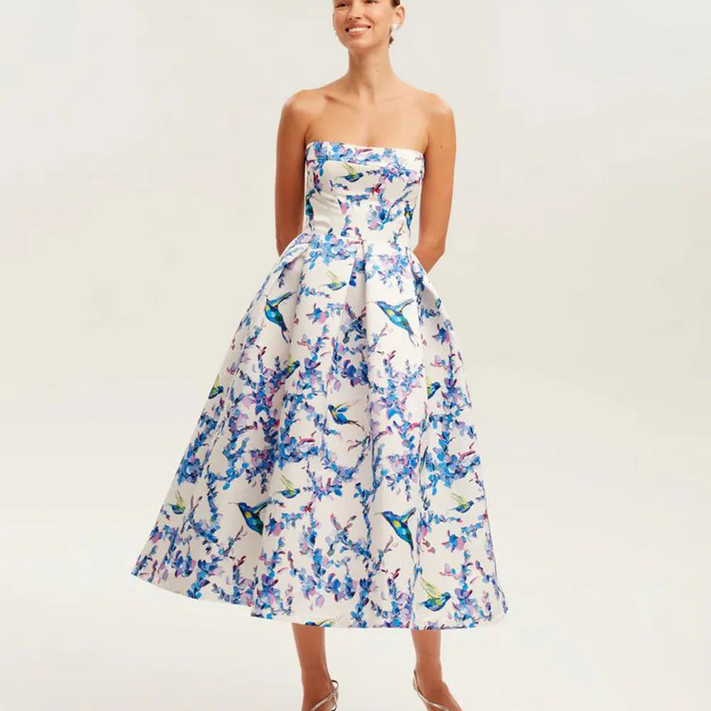 Summer Style Women Sexy Off the Shoulder Back Lace-up A-Line Long Maxi Dress Celebrate Birthday Party Girls' Dress