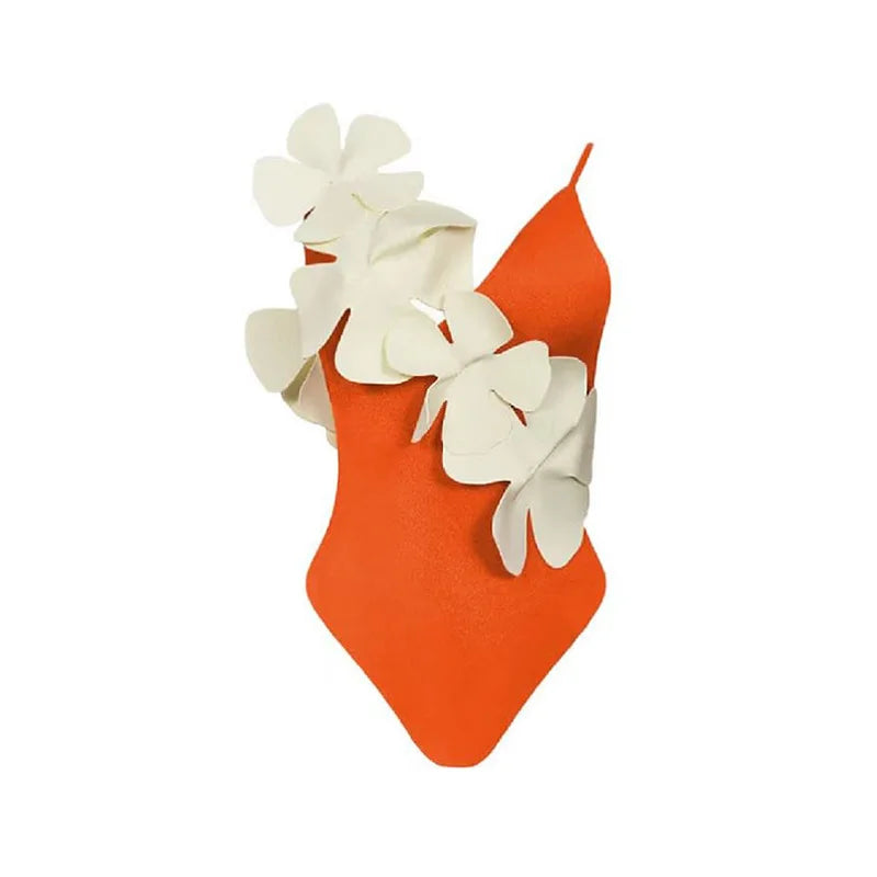 2023 Sexy Fashion One Piece Swimsuit Solid 3D Flower Summer Women Swimwear Beachwear Summer Luxury Monokini Bathing Suit swimsuit 1