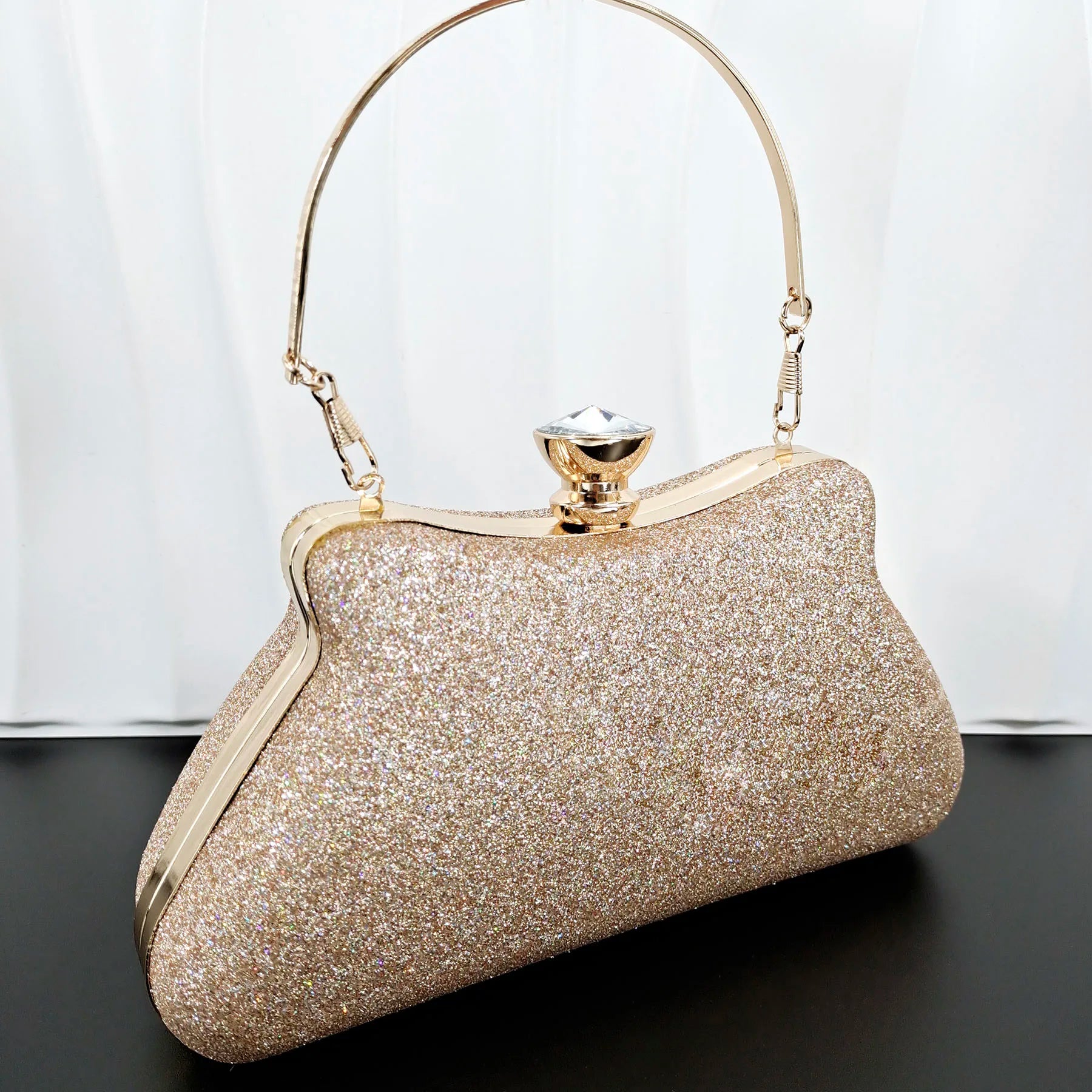 Party Bag With Diamond Design Fashion Ladies Bag Rhinestone Embellished Long Chain Shoulder Bag
