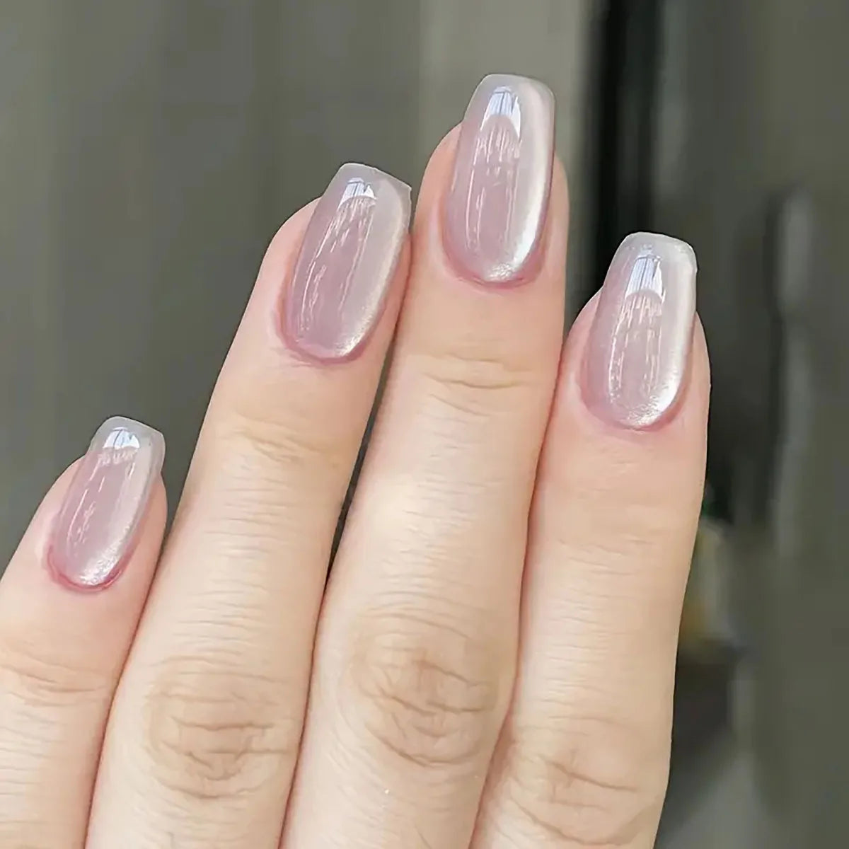 24pcs/30pcs short square ballet fake nails for women cat eyes glitter green blue purple pink shinny nail tips press on nail art