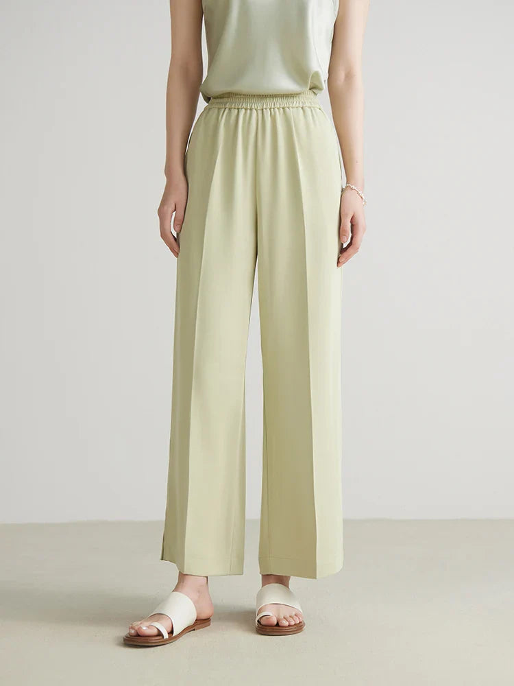 DUSHU Simple Commuting Style Versatile Straight Casual Pants for Women's Spring New High Waisted Long Trousers Female