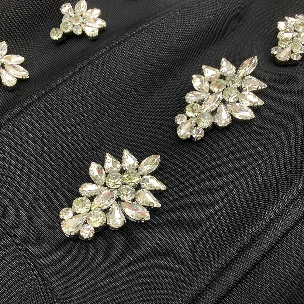 Sexy Beading Bandage Dress New Women Sleeveless Clothes Club Party Celebrity Elegant Dresses