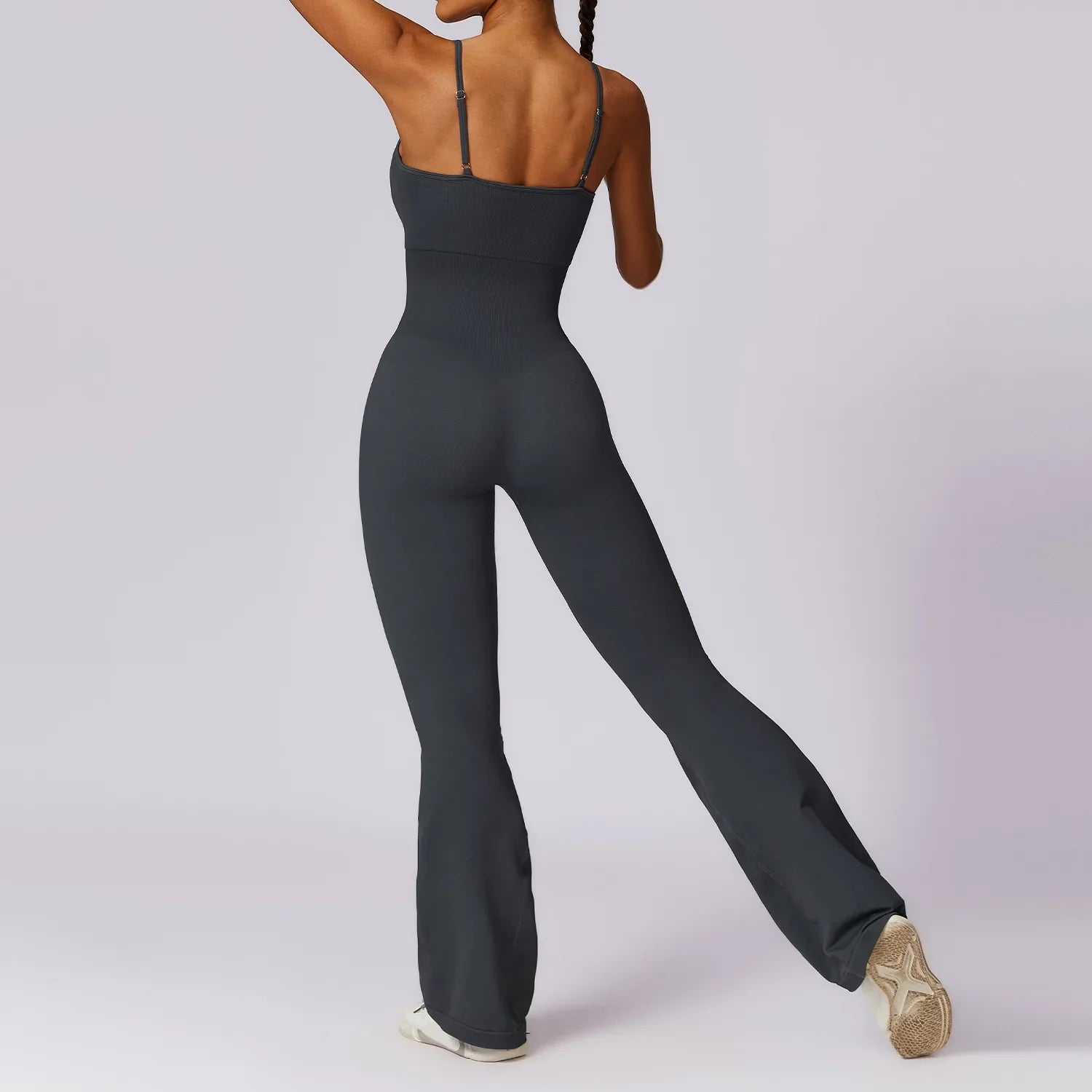 Seamless Jumpsuit Gym Set Women Training Yoga Suit Sportswear Women Sports Jumpsuit Fitness Rompers Stretch Workout Bodysuits Titanium gray CHINA