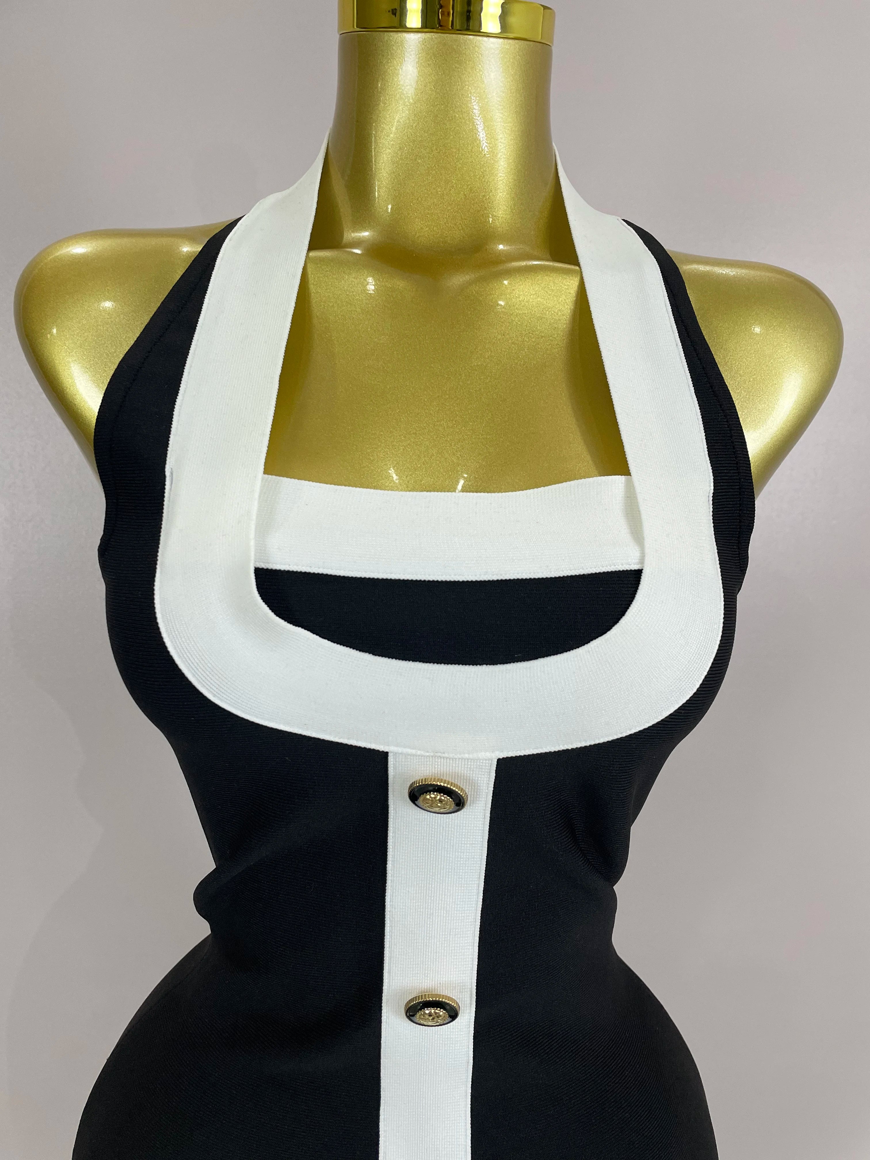 Sexy Backless Halter Button Bodycon Black Mini Bandage Dress 2025 Women Celebrity Elegant Evening Club Party Outfit