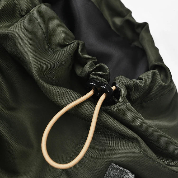 DEAT Fashion Women's Jackets Hooded Off The Shoulder Drawstring Contrast Stitching Midriff-baring Coat Autumn New 7AB303