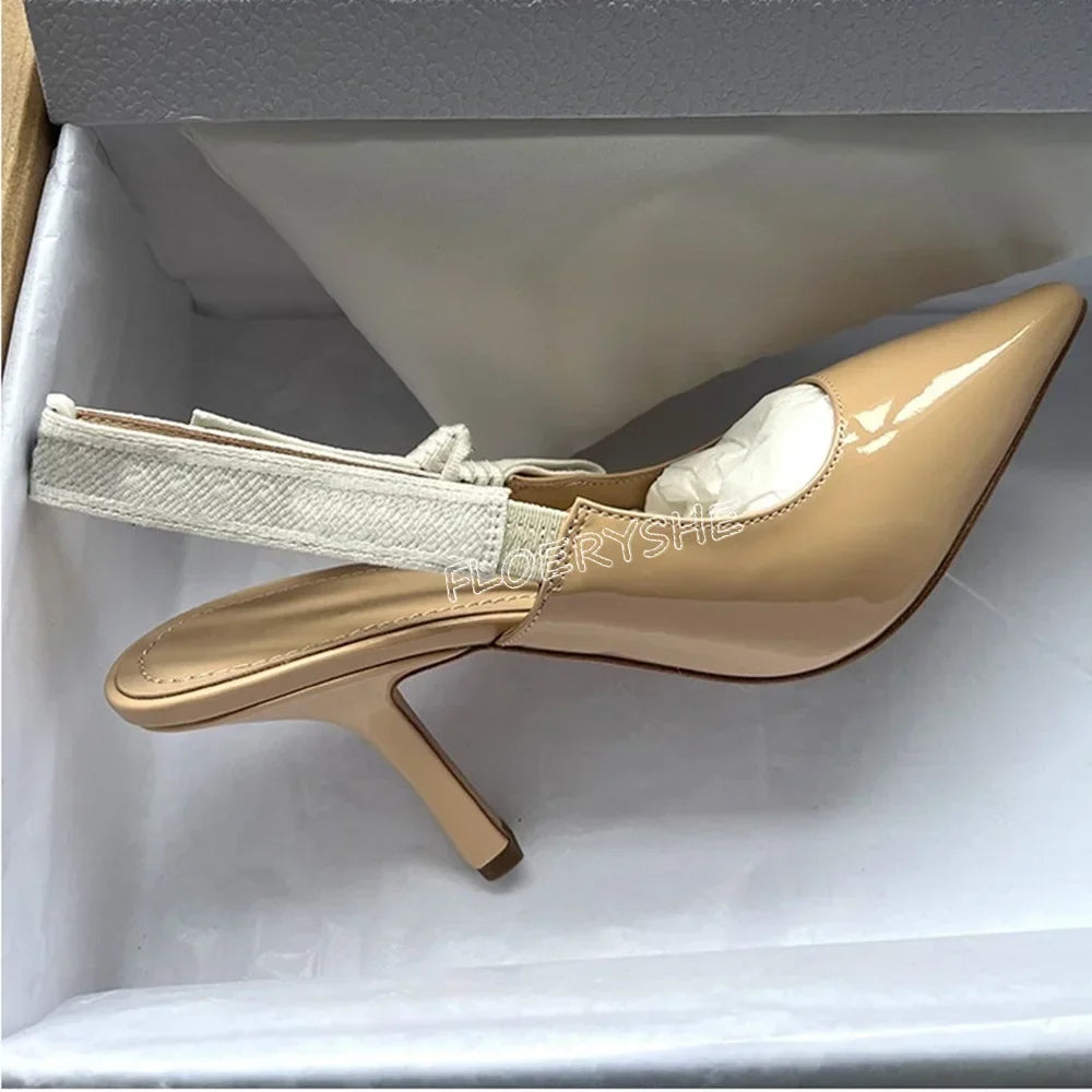 Black Patent Leather Stiletto Pumps Summer New Arrival Solid Luxury Women Pointed Toe Thin High Heel Party Sexy Shoes 9.5cm heel 1