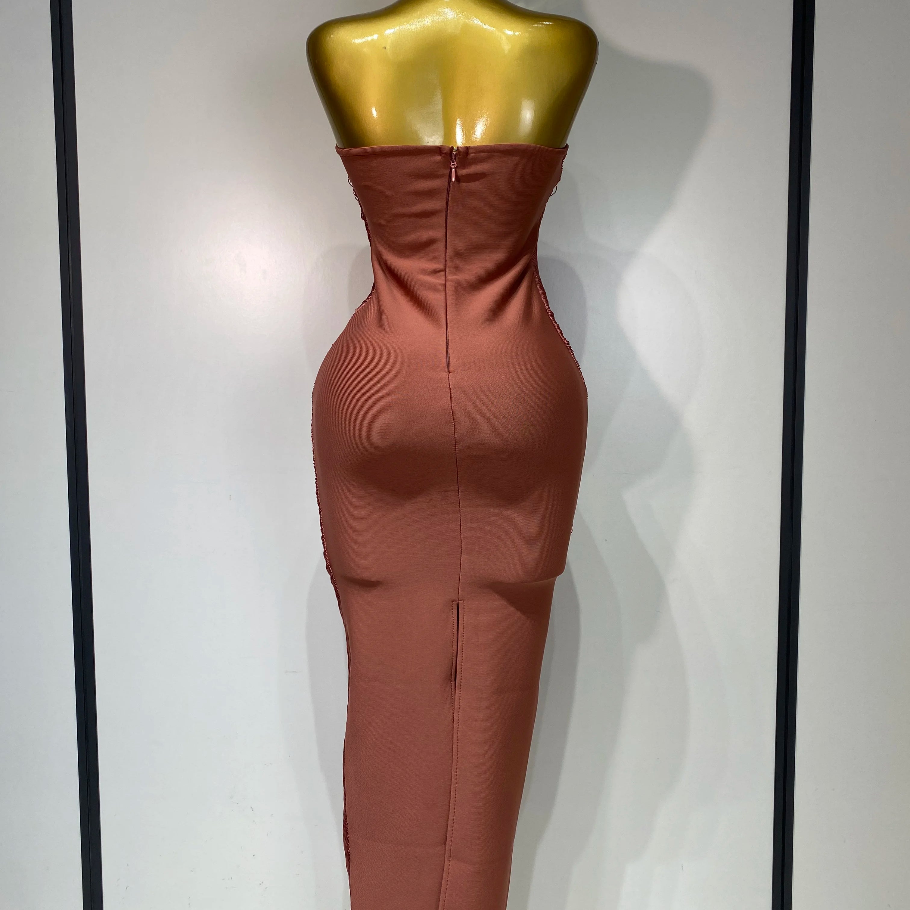 Women Sexy Celebrity Backless Halter Tassel Bodycon Bandage Dress 2025 Elegant Celebirty Evening Party Luxury Birthday Dress