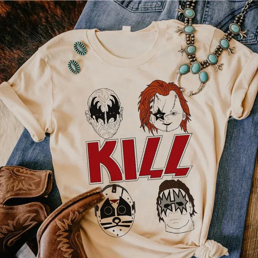 t-shirt Satan Halloween Horror Ghost tshirt women manga streetwear tshirt female harajuku streetwear y2k clothes