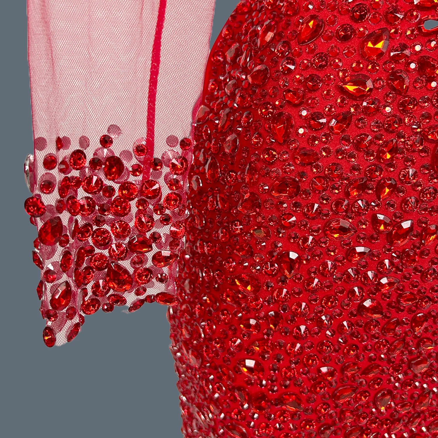 Luxury Red Diamante Short Cocktail Dress Sparkling Crystal Beaded Sexy Mini Dress Vestidos Para Eventos Especial Wangshazuan