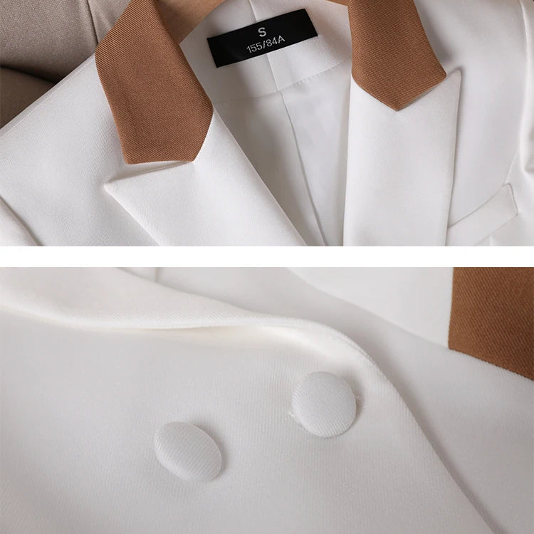 Spring Autumn Green White Women Slim Blazer Long Sleeve Single Breasted Office Ladies Business Work Wear Formal Jacket Coat