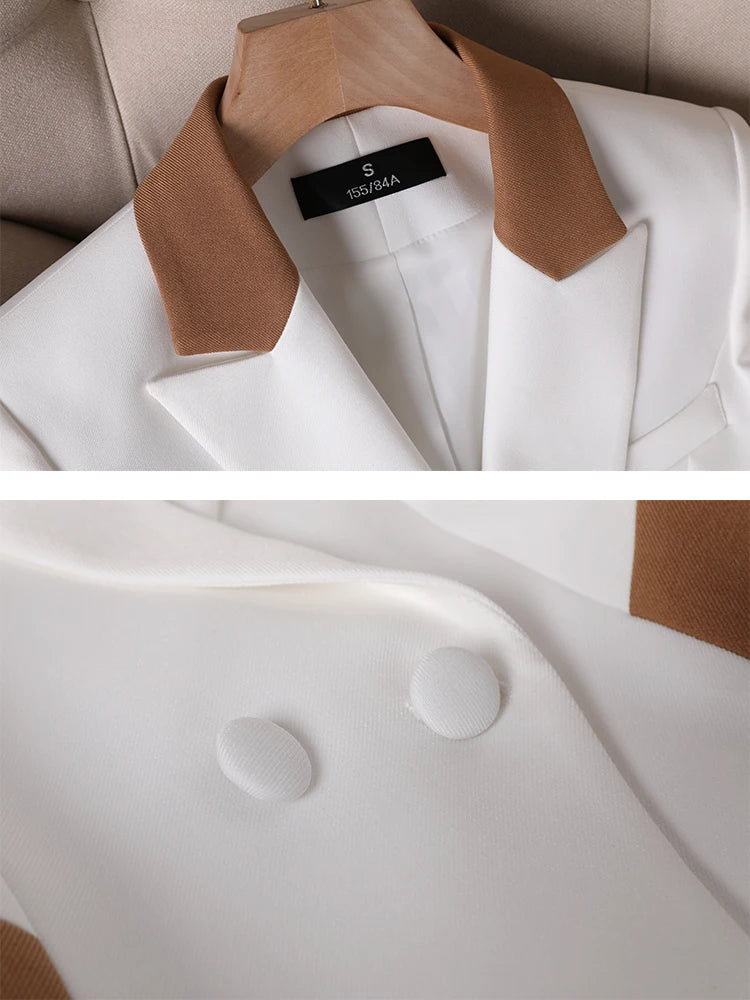 Spring Autumn Green White Women Slim Blazer Long Sleeve Single Breasted Office Ladies Business Work Wear Formal Jacket Coat