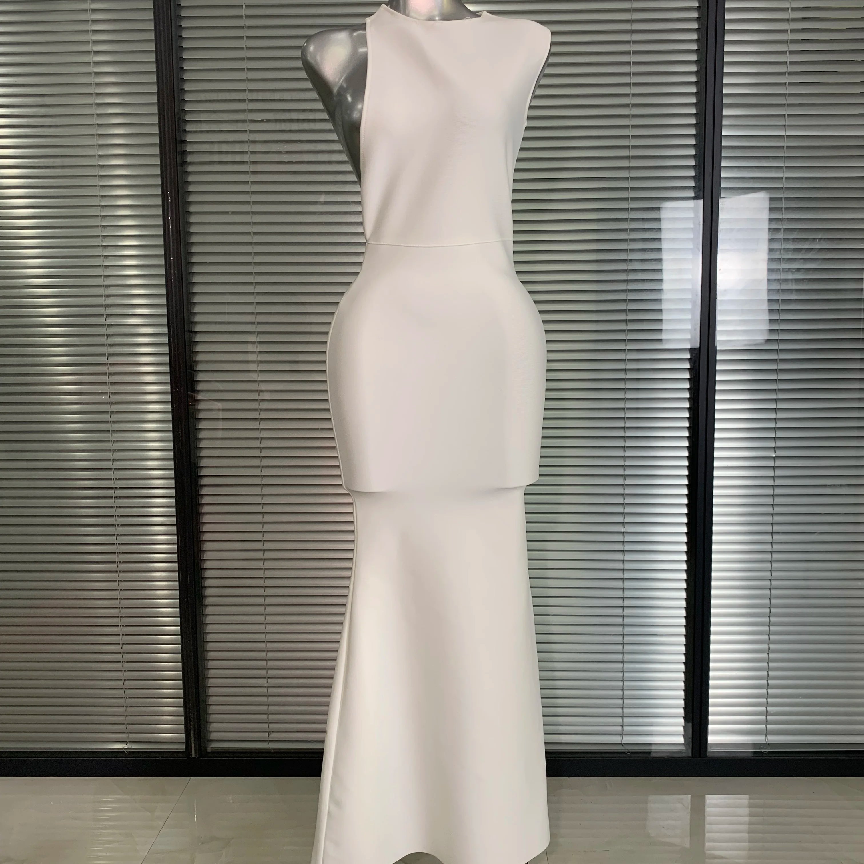 Vestido New INS Sexy Women Black Backless Bandage Dress Celebrity Knitted Bodycon Party Maxi Dress