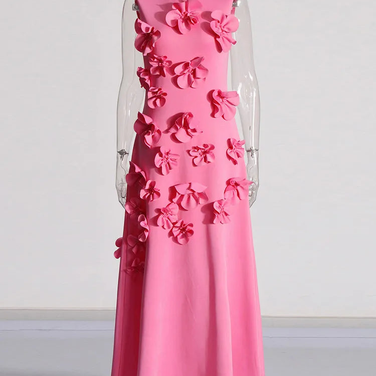 TWOTWINSTYLE Patchwork Appliques Chic Dress For Women Stand Collar Sleeveless High Waist Spliced Lace Up Elegant Dresses Female