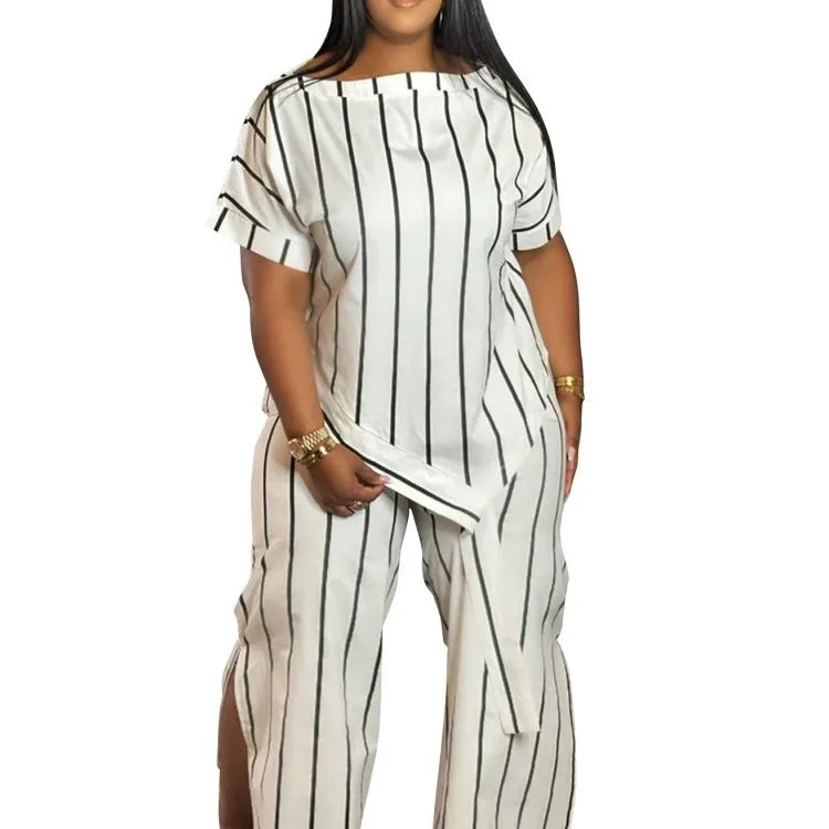 2 Piece Women Sets 2025 New Arrival Plus Size Summer Autumn Matching Sets Print Two Pieces Sets Top Pants Suits Outfits Clothing