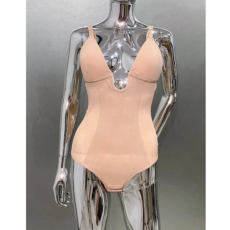 2 Color Woman Bodycon Body shaping  Jumpbady Shapewear Evening Dress Under Wear Club Party Outfit Stage Performance Costume