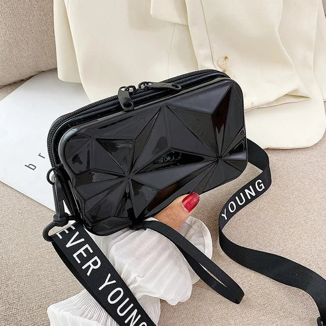 Luxury Hand Bags For Women 2023 New Suitcase Shape Totes Fashion Mini Luggage Bag Women's Branded Trending Famous Clutch Box Bag A007-Black