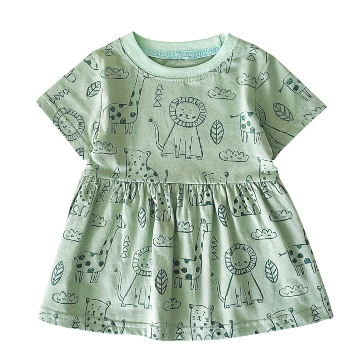 Short Sleeve Summer Baby Dress Cute Pattern Casual Kids Girls Clothing Dress Cotton BDS2237