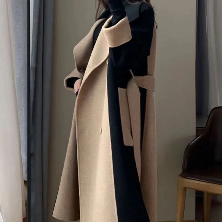 Elegant Women Woolen Coat Long Sleeve Streetwear Korean Fashion Jackets Loose Fairycore Vintage Autumn Winter Coats