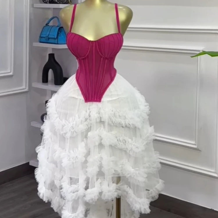 CM.YAYA Women's Dress Set Tunic Irregular Crop Top and Irregular Ball Gown Maxi Long Skirt Suit 2025 Two 2 Piece Set Outfits