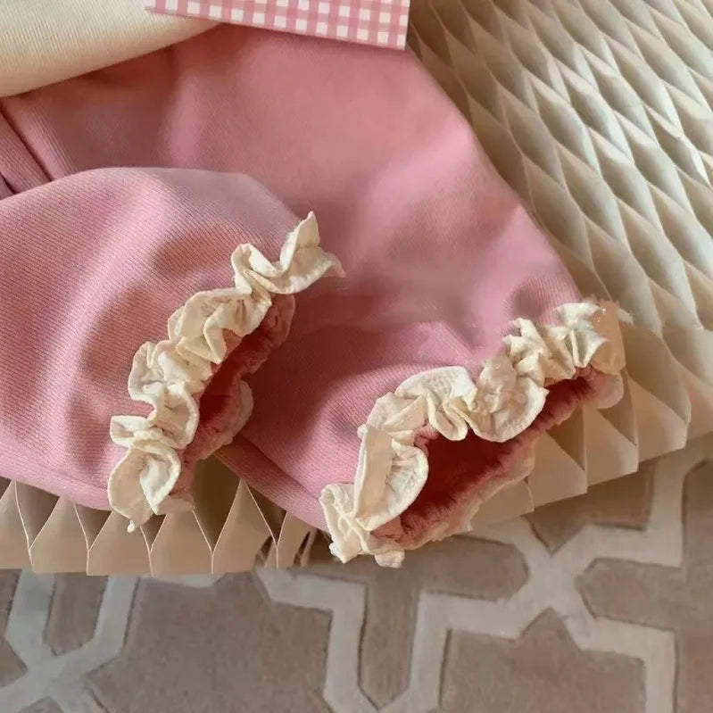 Kids Girls Clothes Sets Autumn Spring Cartoon Rabbits Girl Pullover Tops+Pants 2Pcs Fashion Children Sweatshirt Tracksuit 1-6Yrs