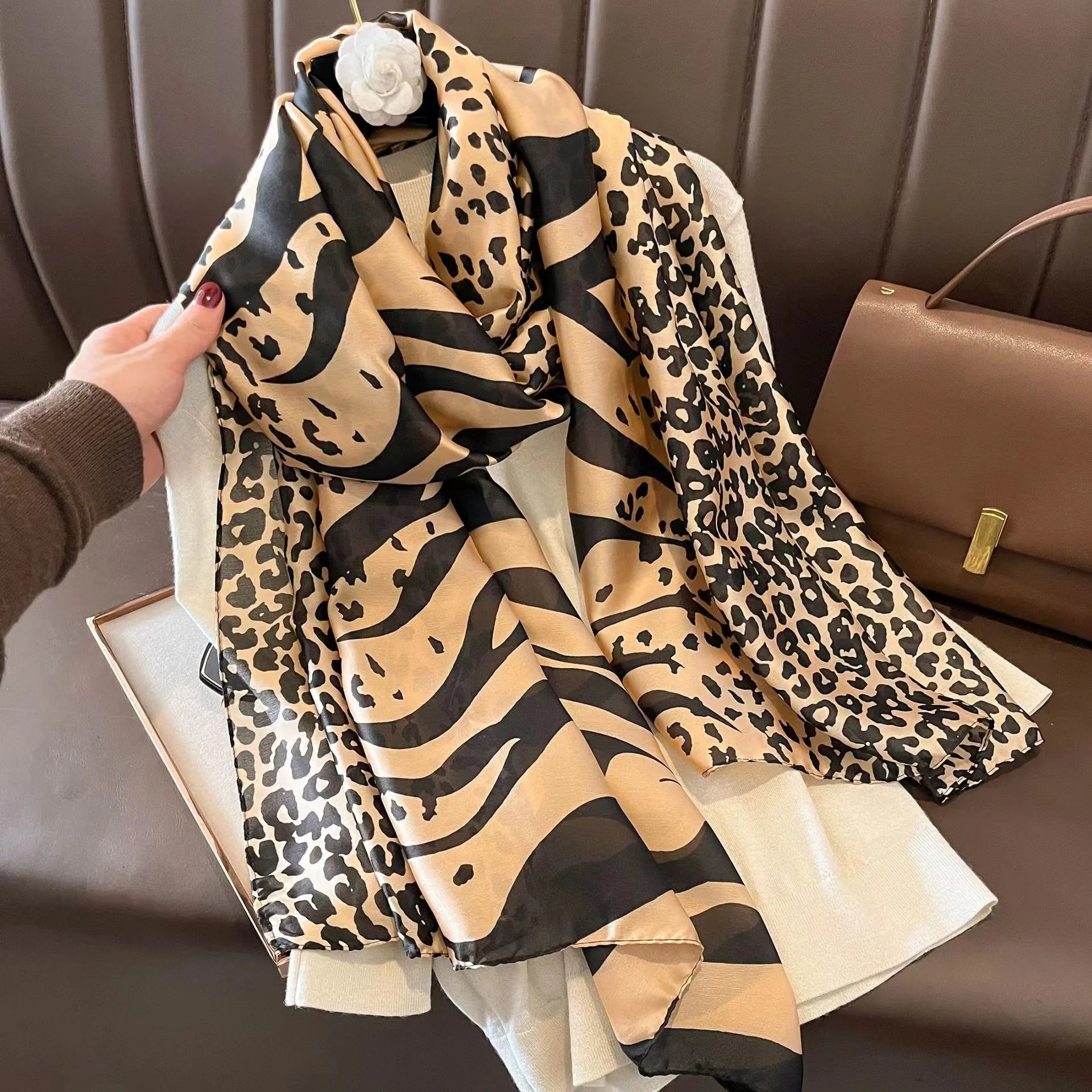 180*90cm Luxury Brand Spring Summer Autumn Women Clothing New Fashion Color matching printed silk scarf lady popular turba