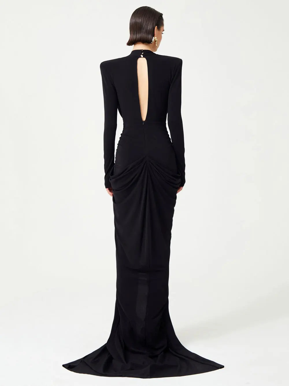 2025 Sexy Women's Light Luxury Maxi Dress Deep V-neck Long Sleeve Three Dimensional Beaded sequin Design Bodycon and Floor Dress