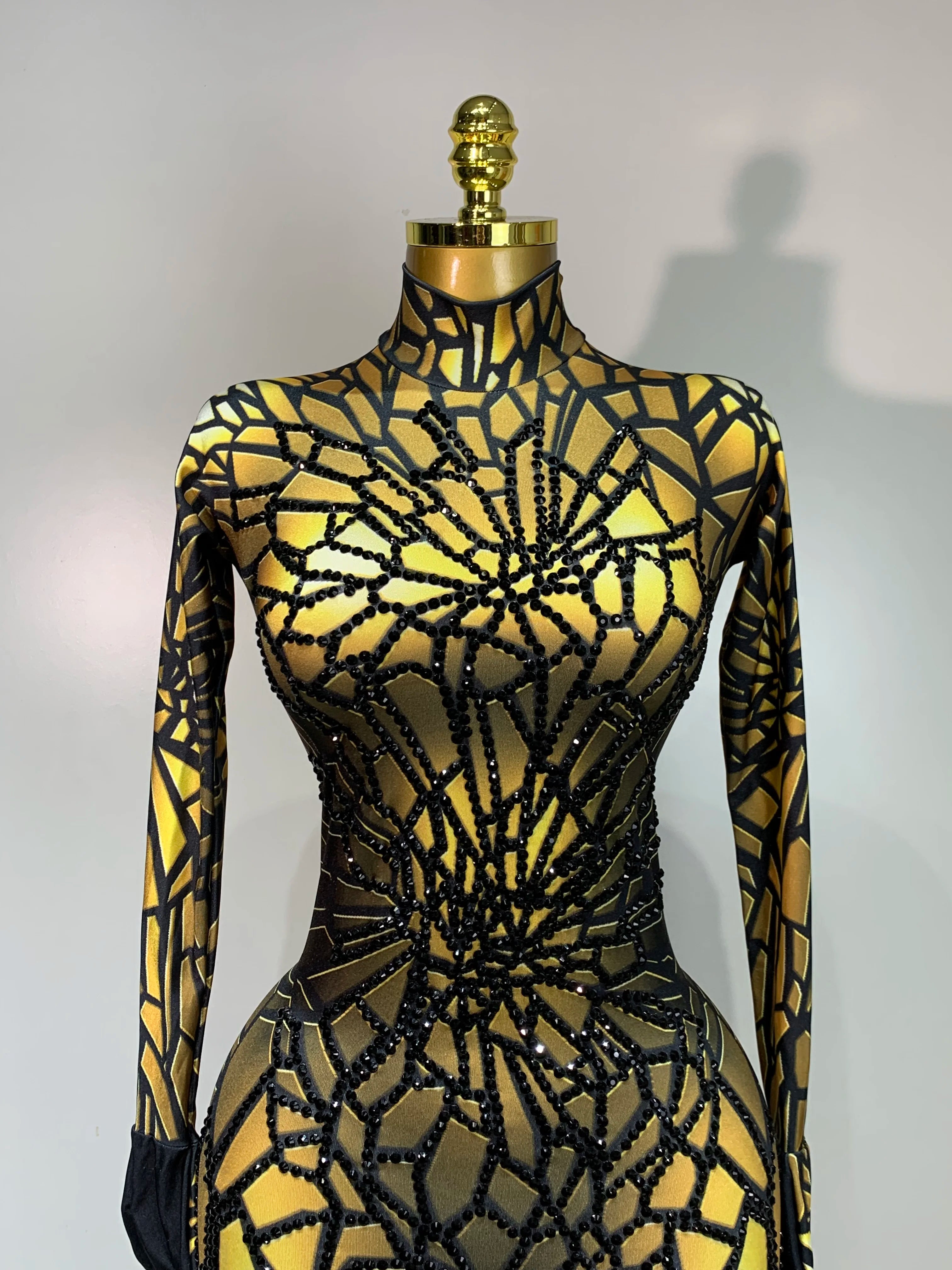 Women Sexy Stretch Glitter Rhinestones Bodycon Jumpsuit Dance Bodysuit Party Singer Stage Wear Birthday Drag Queen Costumes