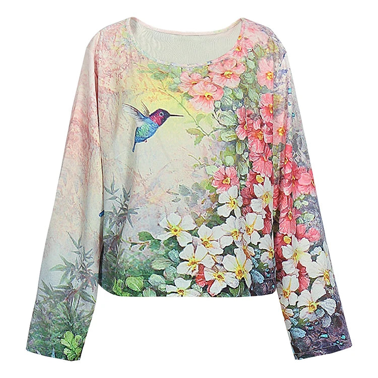 Plus Size Women's 2025 Spring New Casual Suit Set Women's Big Size Floral Print Long Best Choice in Spring