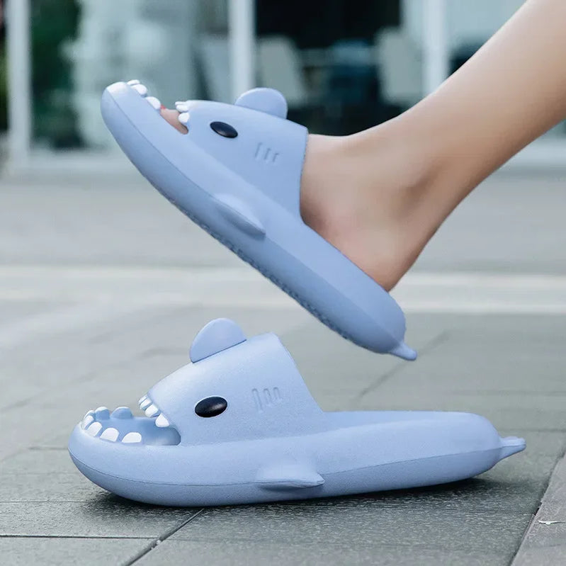 Summer Shark Slippers Women Slides Men Bathroom Flip Flops Home Anti-Skid Flat Shoes Outdoor Children's Funny Sandals
