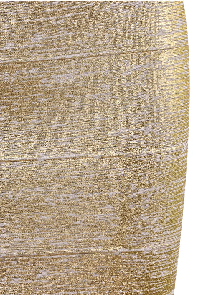 Wholesale Women Summer Fashion Sexy Gold Bronzing Bandage Skirt 2022 Designer Night Club bodycon Pencil Skirt Faldas 46cm