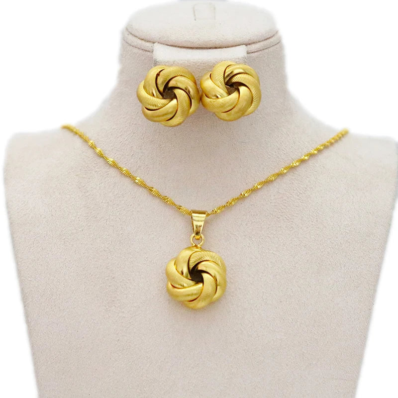 Dubai Jewelry Sets for Women 24k Gold Color Love Ethiopian African Heart Necklace Earrings Sets Arab Bridal Dowry Jewelry Ethiopia Jewelry 7