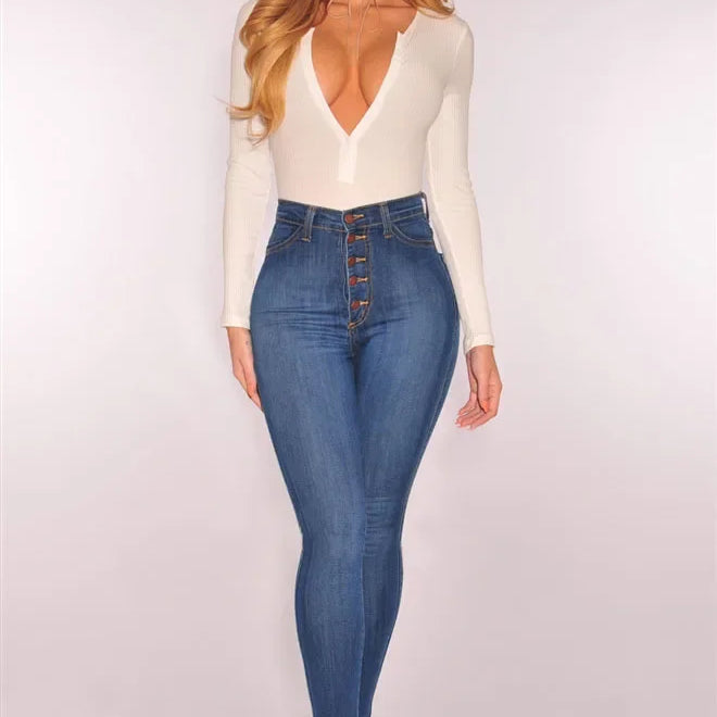 Denim Pants Blue Jeans for Women Slouchy Jeans Fashionable and Comfortable Women’s High-waisted Stretchy Slim Fit lightblue