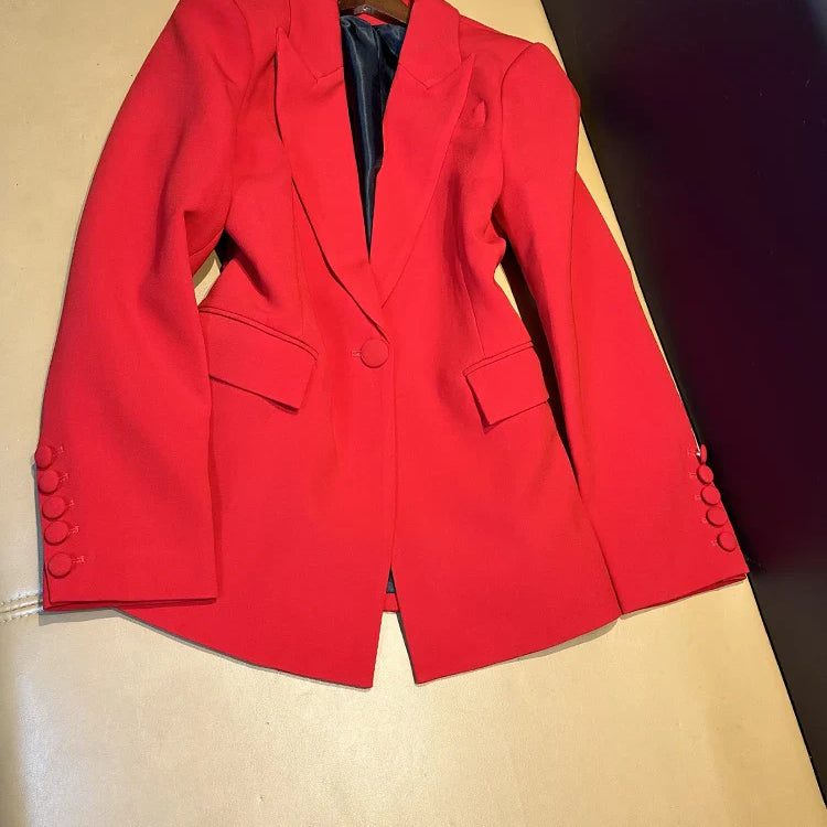 Clearance Sale Price Blazer S-XXXL Red White Black Purple Fashion Women's Blazer Outfit red blazer