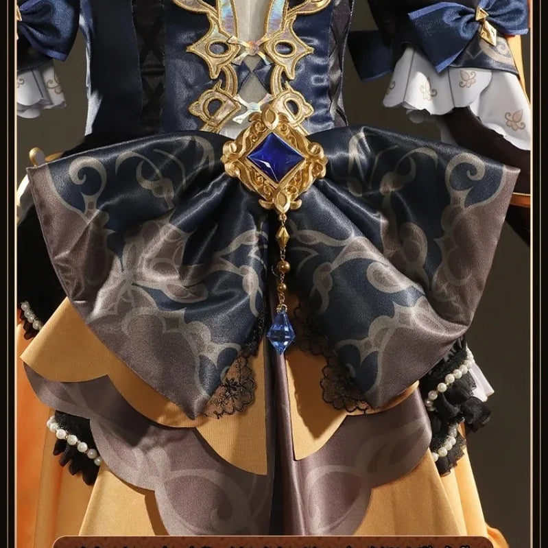 Navia Genshin Impact Cosplay Costume Wig Dress Uniform Fontaine Spina Di Rosula Hat Clorinde Halloween Costumes for Women