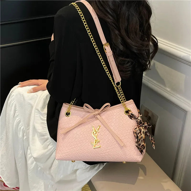 Spacious Tote Bag for Women in Durable Leather, Messenger and Shoulder Style, Elegant Design, Luxury Brand Collection