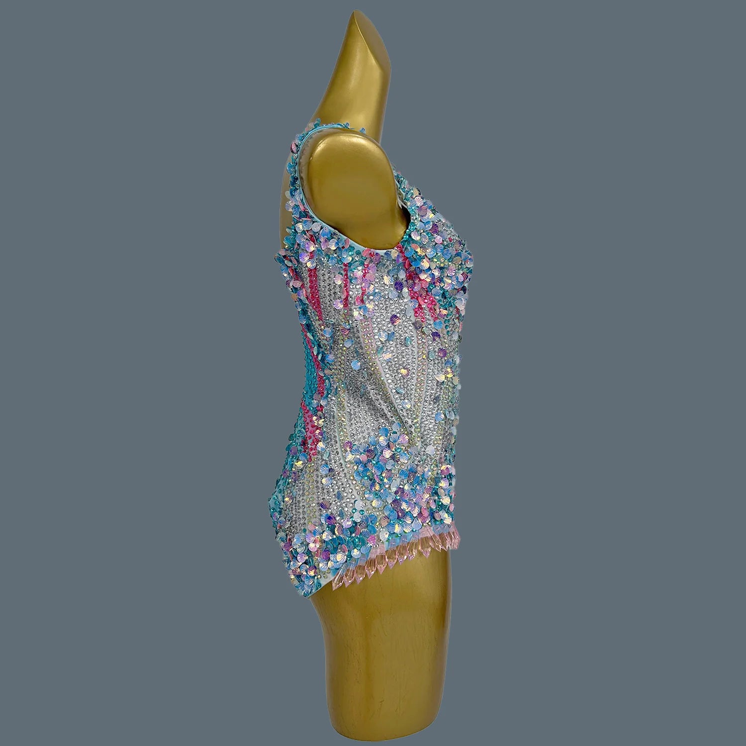 Women Sexy Stage Rhinestones Sequins Leotard Evening Birthday Celebrate Bodysuit Costume Performance Photo Shoot Outfit Meimei