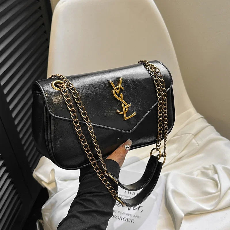 2025New Arrival Mini Envelope Bag Women's Vintage Chain Underarm Bag Stylish Texture Convertible Shoulder/Crossbody,Light Luxury