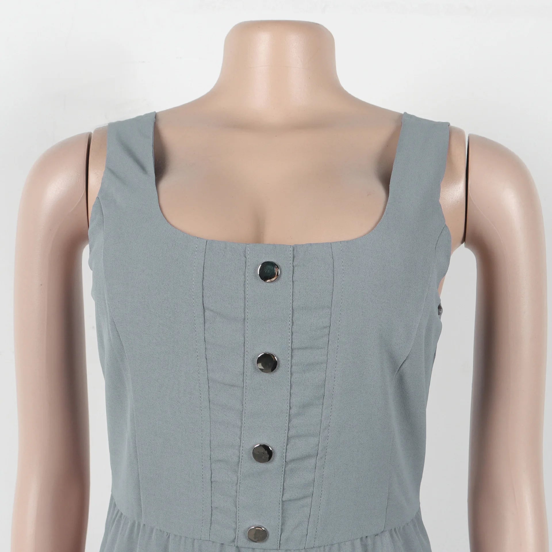 CM.YAYA 2025 Summer O-neck Mult Pockets Cargo Midi Long Dress Women Sleeveless Casual Bodycon Night Club Party Dresses Vestidos