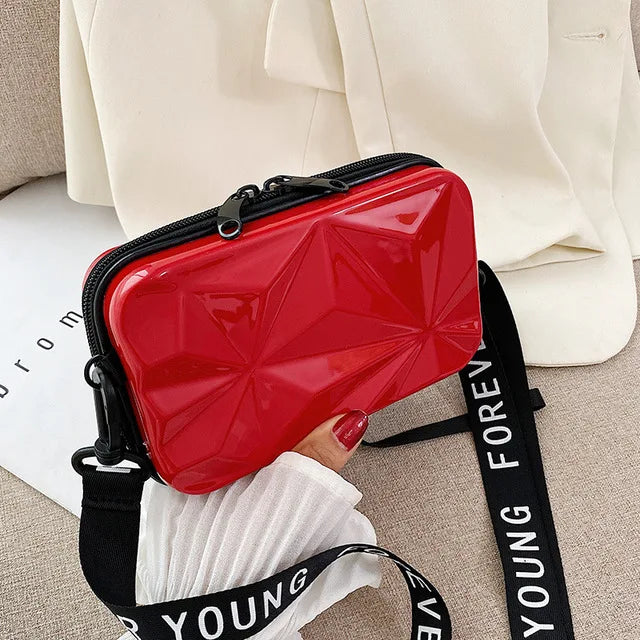 Luxury Hand Bags For Women 2023 New Suitcase Shape Totes Fashion Mini Luggage Bag Women's Branded Trending Famous Clutch Box Bag A007-Red