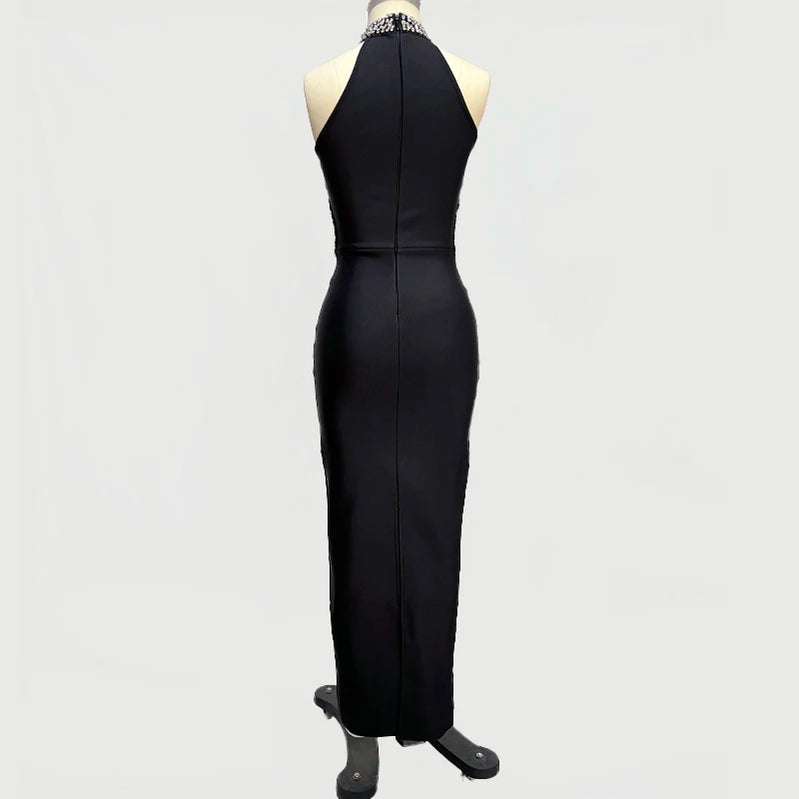 New Arrival Women Sexy Off the Shoulder Shinning Diamond Bodycon Long Bandage Dress Celebrate Evening Party Cocktail Outfit